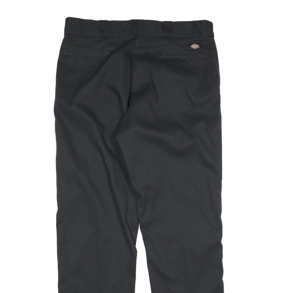 DICKIES Mens Cotton Black Regular Straight Trousers W38 L34 Workwear Zip Closure