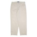 POLO RALPH LAUREN Mens Cotton Blend Beige Relaxed Straight Trousers W35 L32