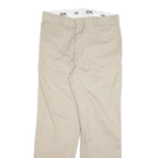 DICKIES Mens Cotton Blend Beige Regular Straight Trousers W36 L34 Workwear Zip