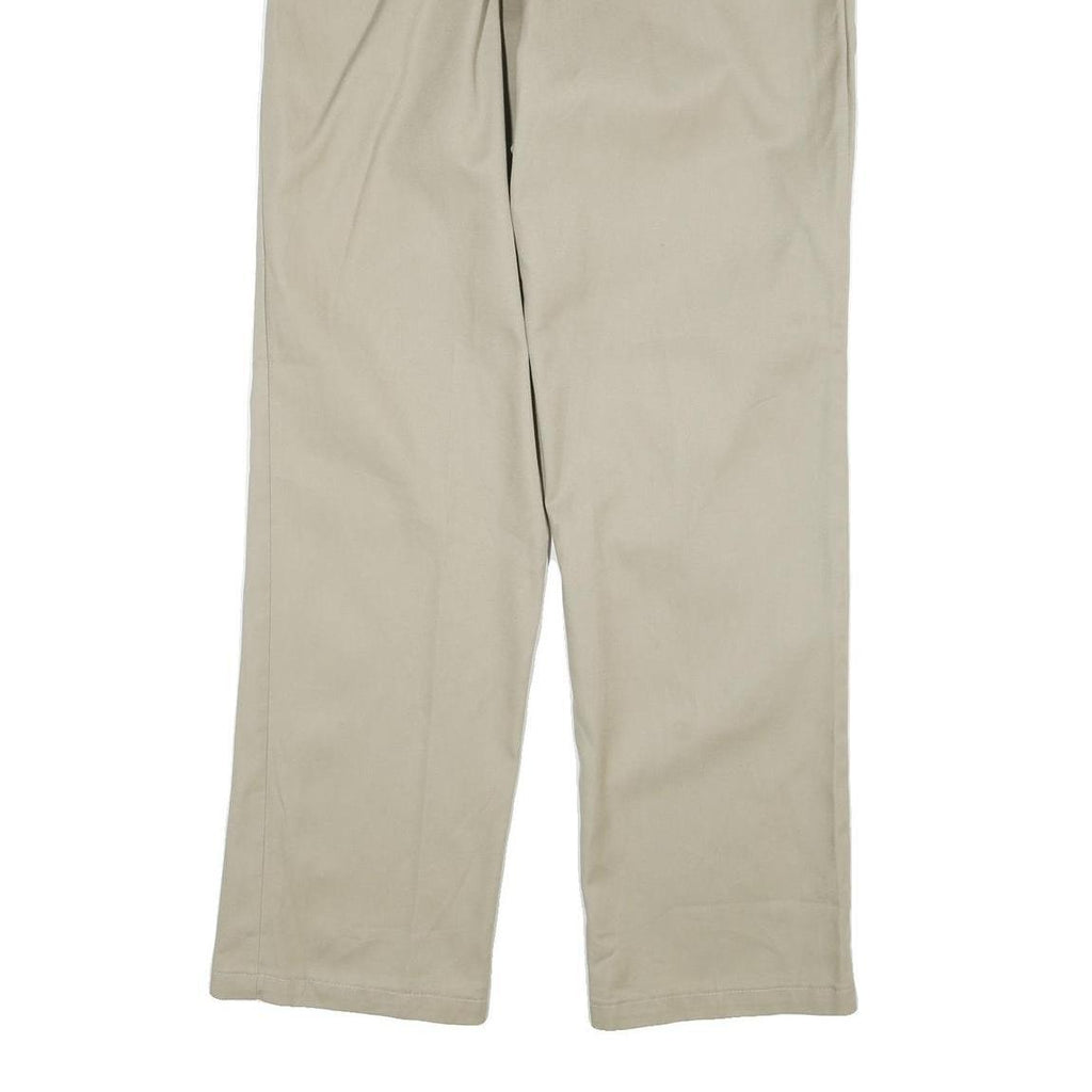 DICKIES Mens Cotton Blend Beige Regular Straight Trousers W36 L34 Workwear Zip