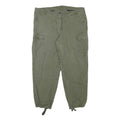 CARHARTT Mens Relaxed Green Cargo Trousers W36 L27 Cotton Blend Zip Closure