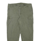 CARHARTT Mens Relaxed Green Cargo Trousers W36 L27 Cotton Blend Zip Closure