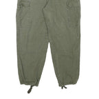 CARHARTT Mens Relaxed Green Cargo Trousers W36 L27 Cotton Blend Zip Closure