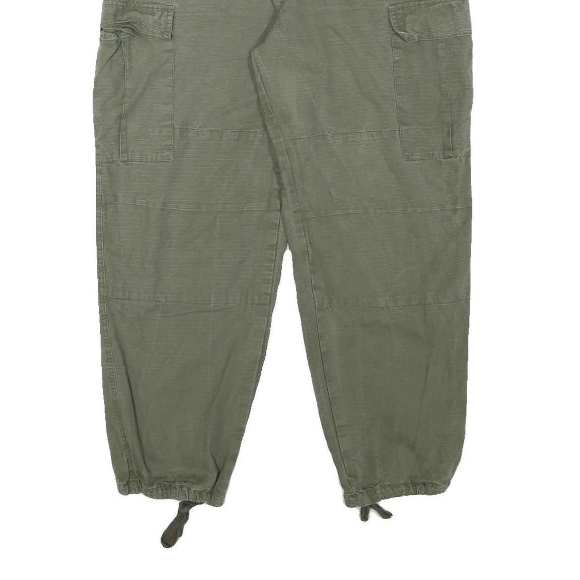 CARHARTT Mens Relaxed Green Cargo Trousers W36 L27 Cotton Blend Zip Closure