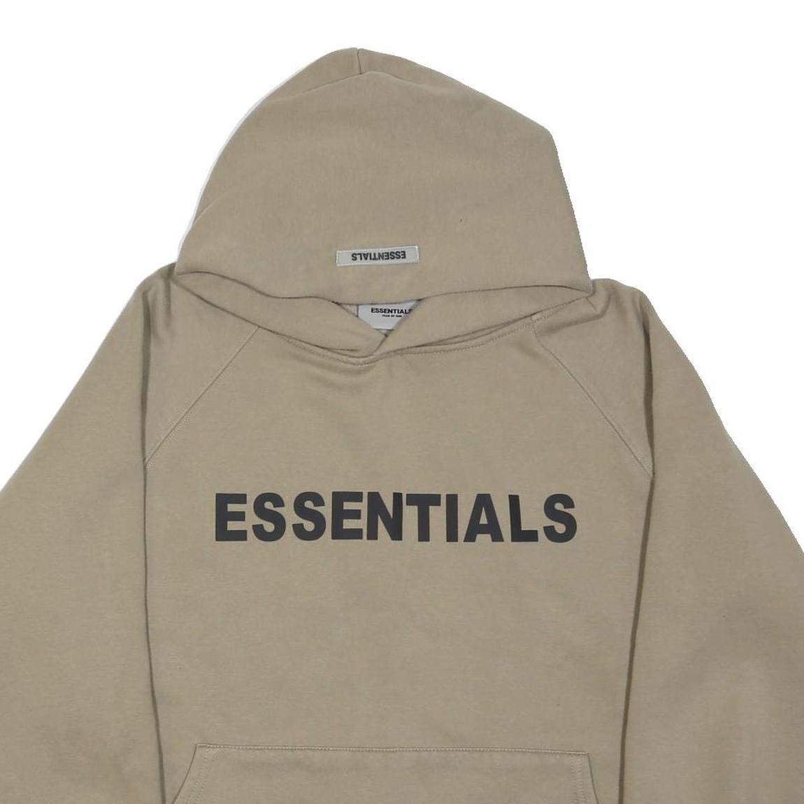 FEAR OF GOD ESSENTIALS Womens Beige Hoodie L Cotton Blend Casual Pullover
