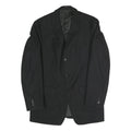 Mens Black Classic Jacket S Polyester Blend Plain Button Closure Formal