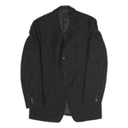Mens Black Classic Jacket S Polyester Blend Plain Button Closure Formal