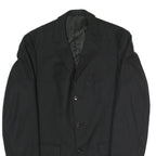 Mens Black Classic Jacket S Polyester Blend Plain Button Closure Formal