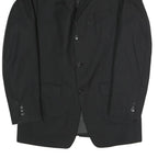 Mens Black Classic Jacket S Polyester Blend Plain Button Closure Formal