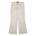 GLORIA VANDERBILT Womens Cotton Blend Beige Relaxed Wide-Leg Trousers W30 L32