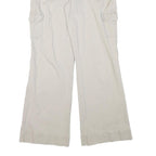 GLORIA VANDERBILT Womens Cotton Blend Beige Relaxed Wide-Leg Trousers W30 L32