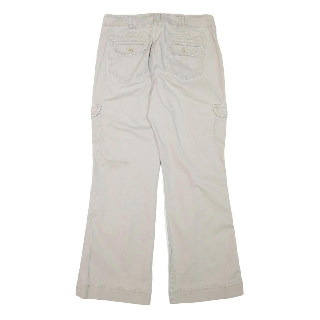 GLORIA VANDERBILT Womens Cotton Blend Beige Relaxed Wide-Leg Trousers W30 L32