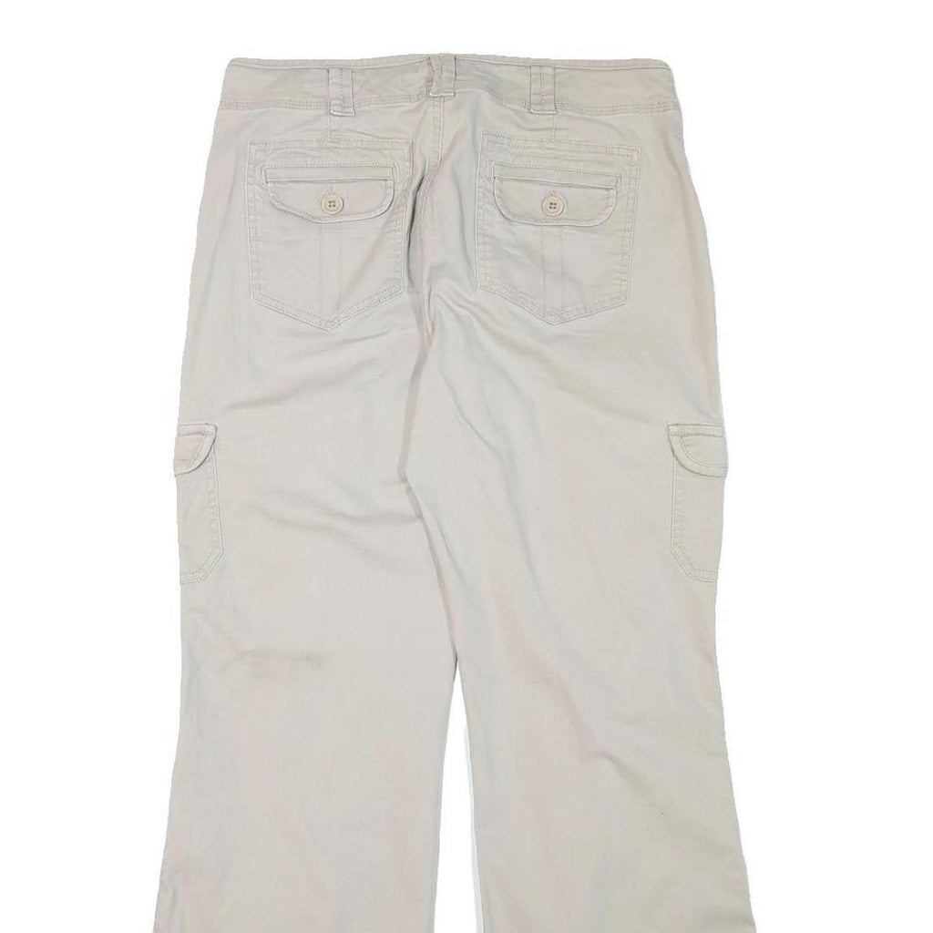 GLORIA VANDERBILT Womens Cotton Blend Beige Relaxed Wide-Leg Trousers W30 L32