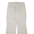 GLORIA VANDERBILT Womens Cotton Blend Beige Relaxed Wide-Leg Trousers W30 L32