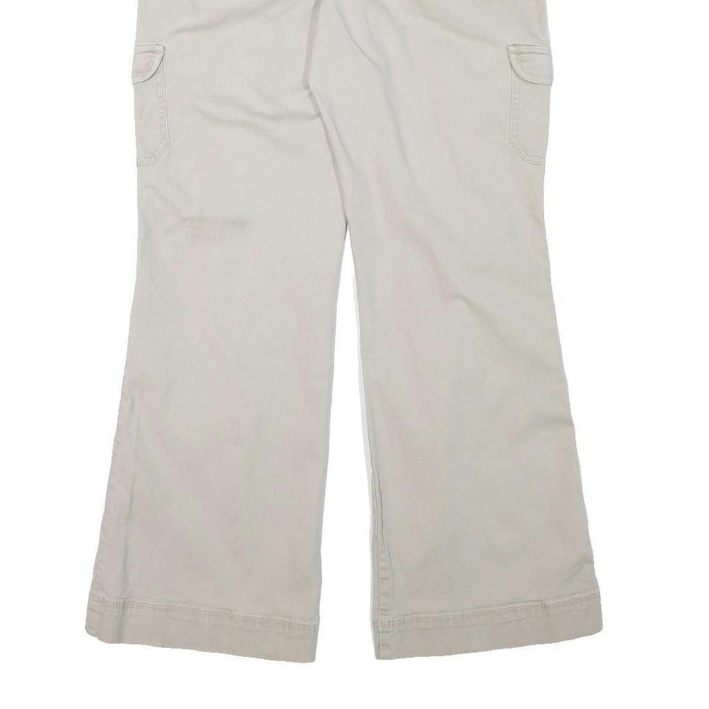 GLORIA VANDERBILT Womens Cotton Blend Beige Relaxed Wide-Leg Trousers W30 L32