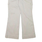 GLORIA VANDERBILT Womens Cotton Blend Beige Relaxed Wide-Leg Trousers W30 L32