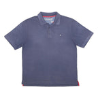 LE COQ SPORTIF Mens Blue Short Sleeve Plain Polo Shirt L Cotton Blend Casual