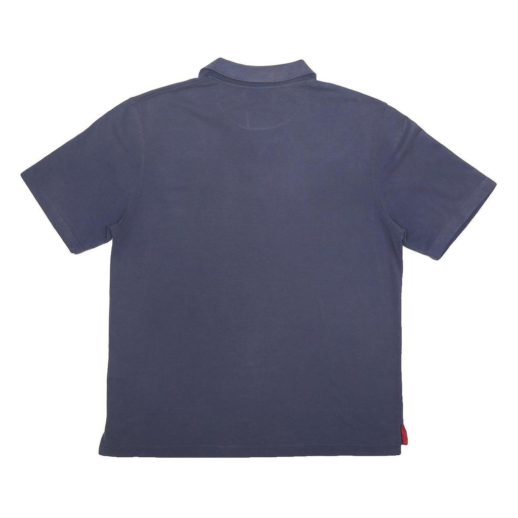 LE COQ SPORTIF Mens Blue Short Sleeve Plain Polo Shirt L Cotton Blend Casual
