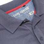 LE COQ SPORTIF Mens Blue Short Sleeve Plain Polo Shirt L Cotton Blend Casual