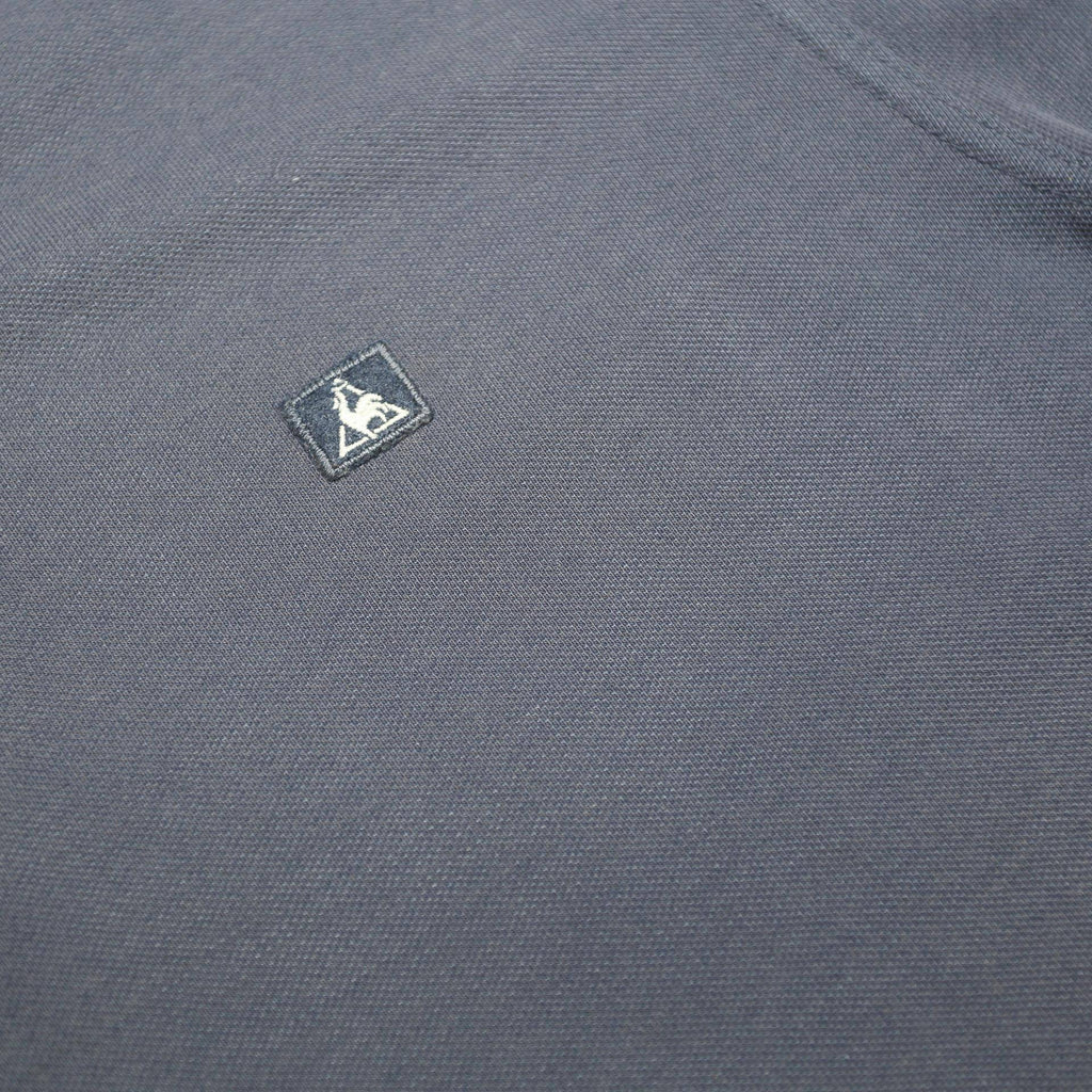LE COQ SPORTIF Mens Blue Short Sleeve Plain Polo Shirt L Cotton Blend Casual