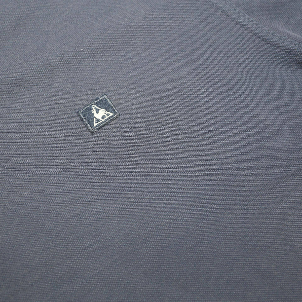 LE COQ SPORTIF Mens Blue Short Sleeve Plain Polo Shirt L Cotton Blend Casual