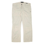 ANGELO LITRICO Mens Cotton Blend Beige Relaxed Straight Trousers W38 L31 Casual