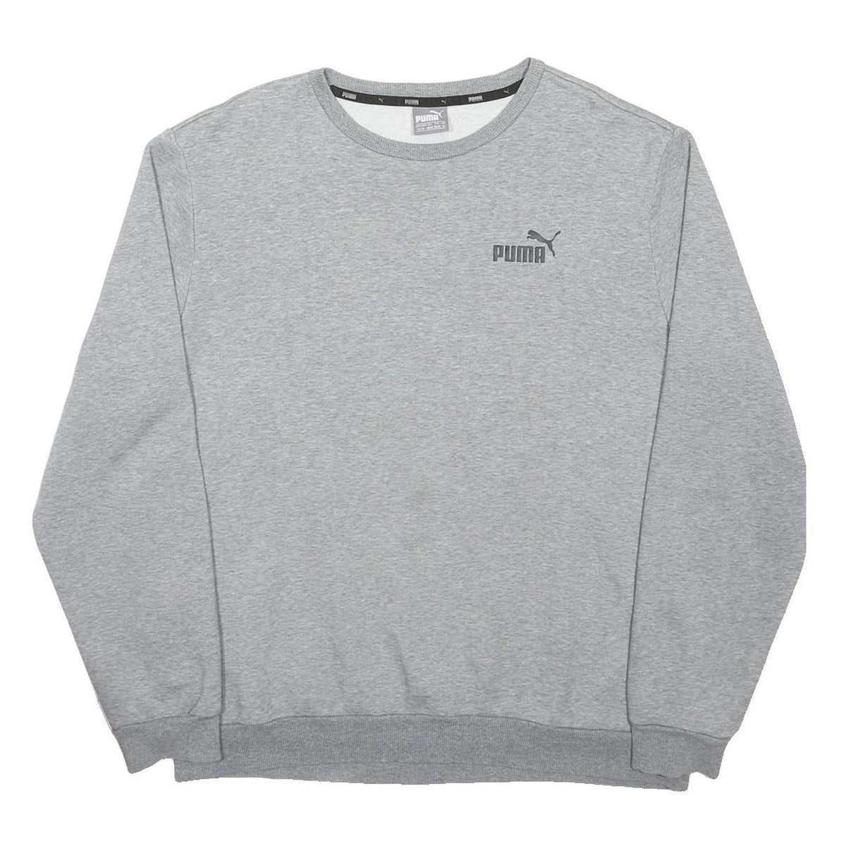 PUMA Mens Grey XL Crew Neck Sweatshirt Cotton Blend Casual Sportswear