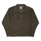 COLUMBIA Mens Brown Fleece Pullover Plain Crew Neck Basic Knit L Outdoor Hiking