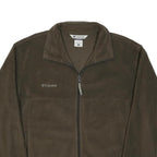 COLUMBIA Mens Brown Fleece Pullover Plain Crew Neck Basic Knit L Outdoor Hiking