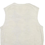 DOCKERS Mens Cream Argyle Patterned V-Neck Acrylic Jumper Vest M Casual Smart