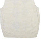 DOCKERS Mens Cream Argyle Patterned V-Neck Acrylic Jumper Vest M Casual Smart