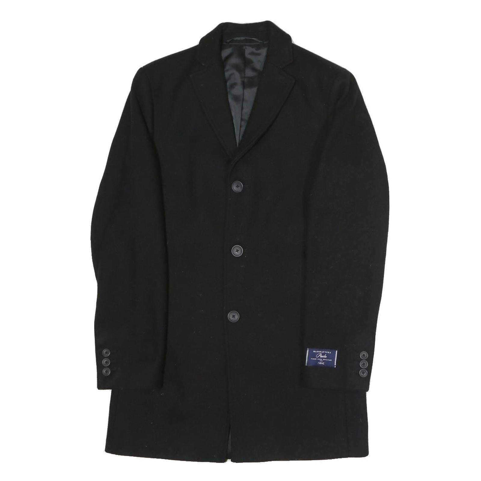 NEXT Womens Black Wool Jacket S Button Closure Classic Formal Coat