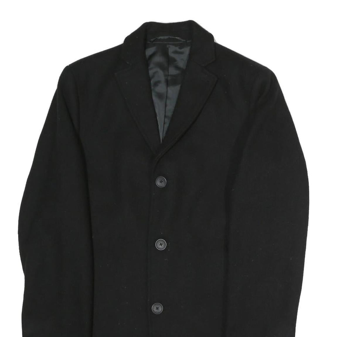NEXT Womens Black Wool Jacket S Button Closure Classic Formal Coat