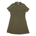 DOROTHY PERKINS Womens Olive Green Shift Cotton Blend Dress Short Sleeve UK 16
