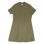 DOROTHY PERKINS Womens Olive Green Shift Cotton Blend Dress Short Sleeve UK 16