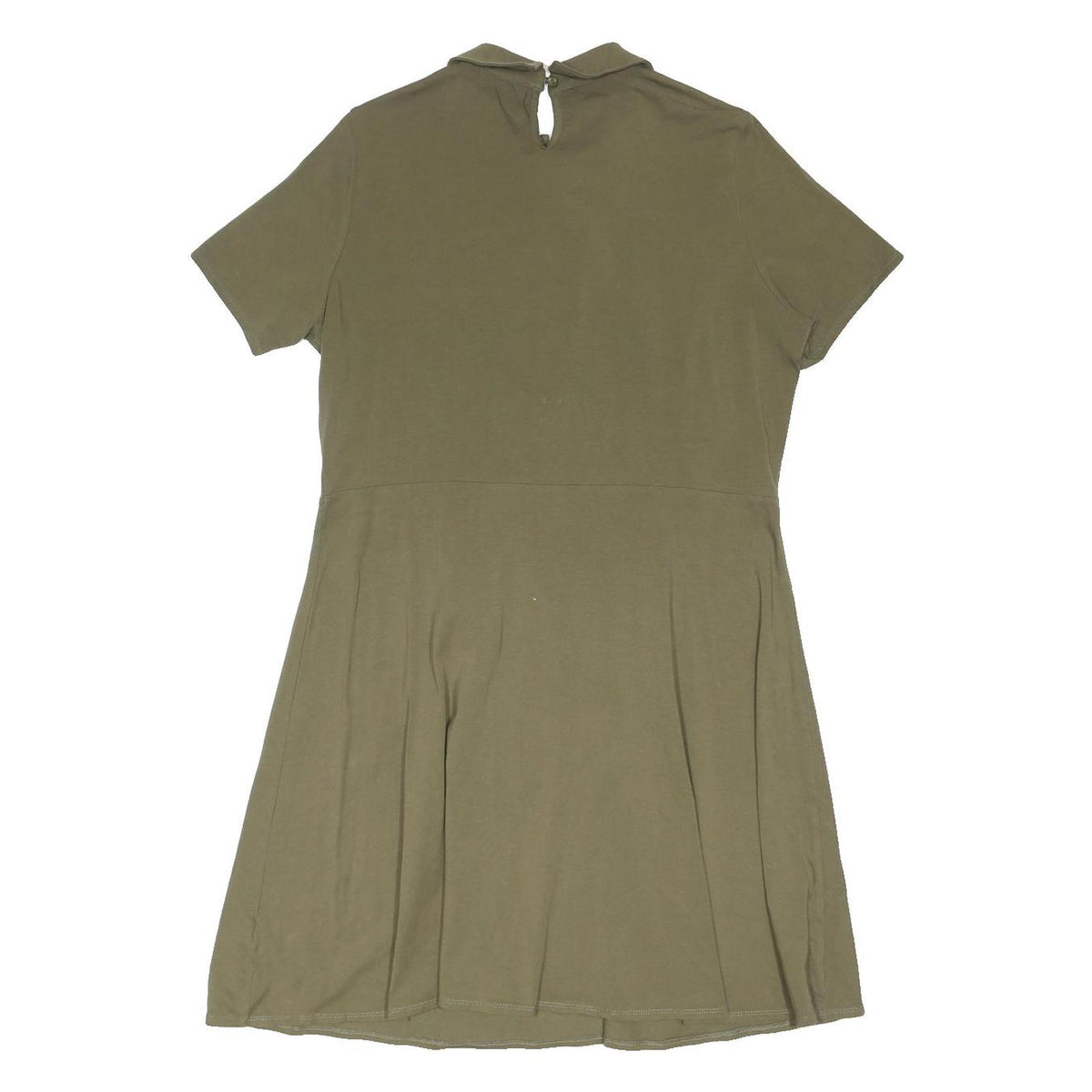 DOROTHY PERKINS Womens Olive Green Shift Cotton Blend Dress Short Sleeve UK 16
