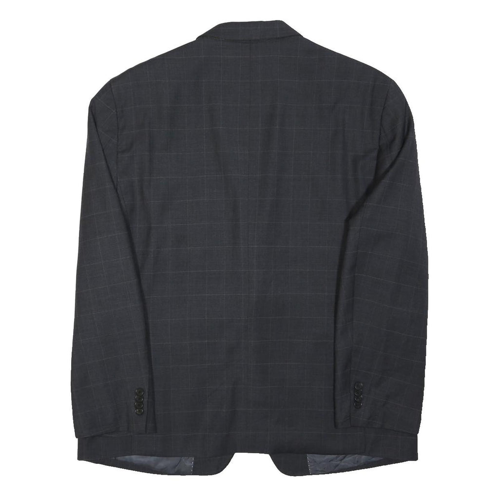 TOMMY HILFIGER Mens Black & Grey Wool Blazer Jacket XL Woven Check Classic