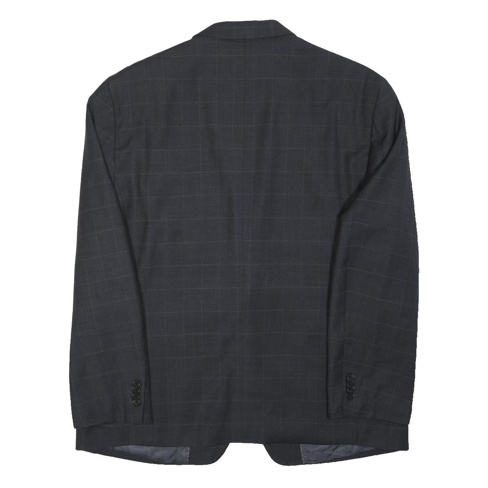TOMMY HILFIGER Mens Black & Grey Wool Blazer Jacket XL Woven Check Classic