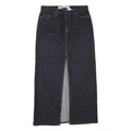 GAP Womens Blue Denim Midi Straight Skirt UK 6 Cotton Blend Front Slit Pockets