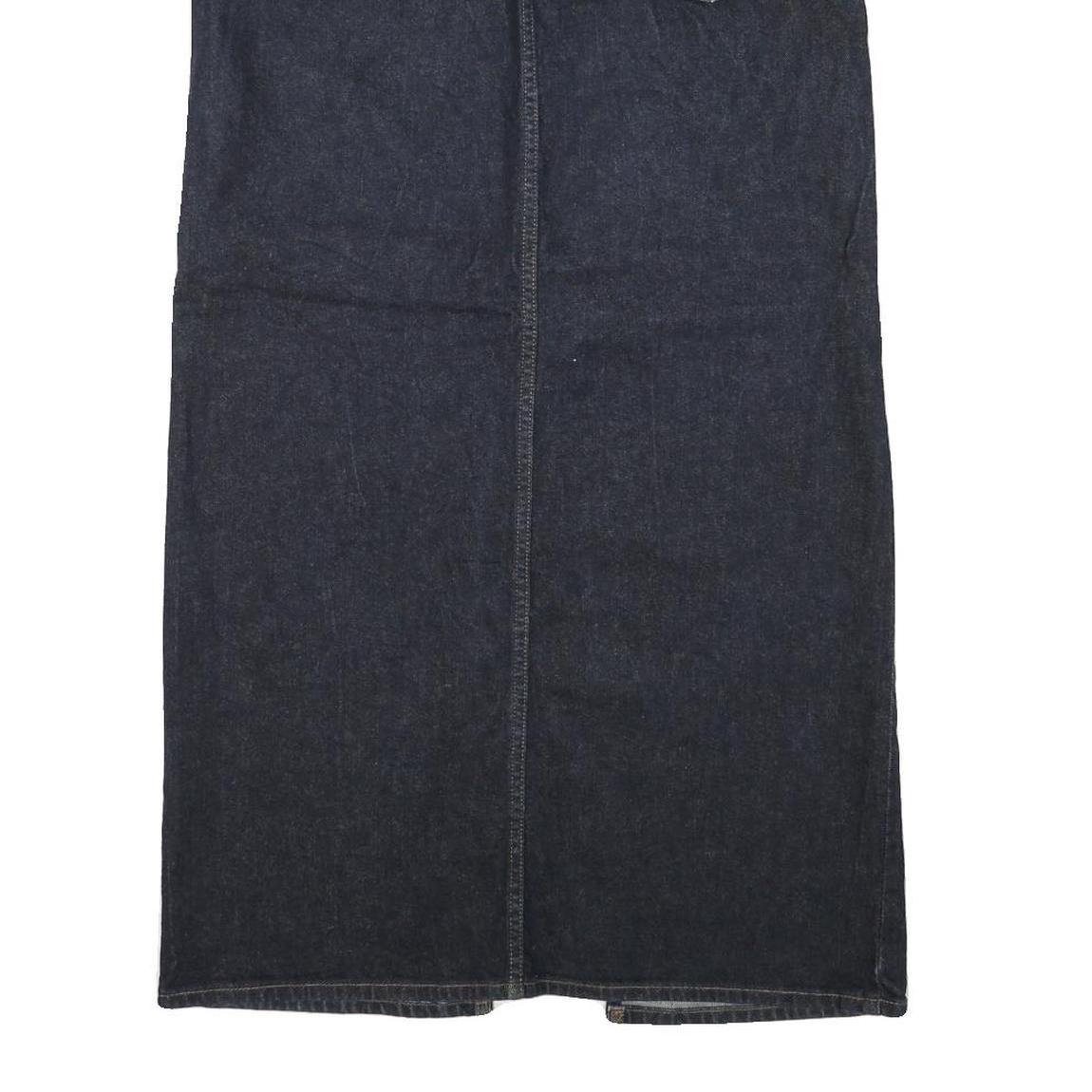 GAP Womens Blue Denim Midi Straight Skirt UK 6 Cotton Blend Front Slit Pockets