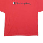CHAMPION Mens Red XL Graphic T-Shirt Short Sleeve Crew Neck Casual Cotton Blend