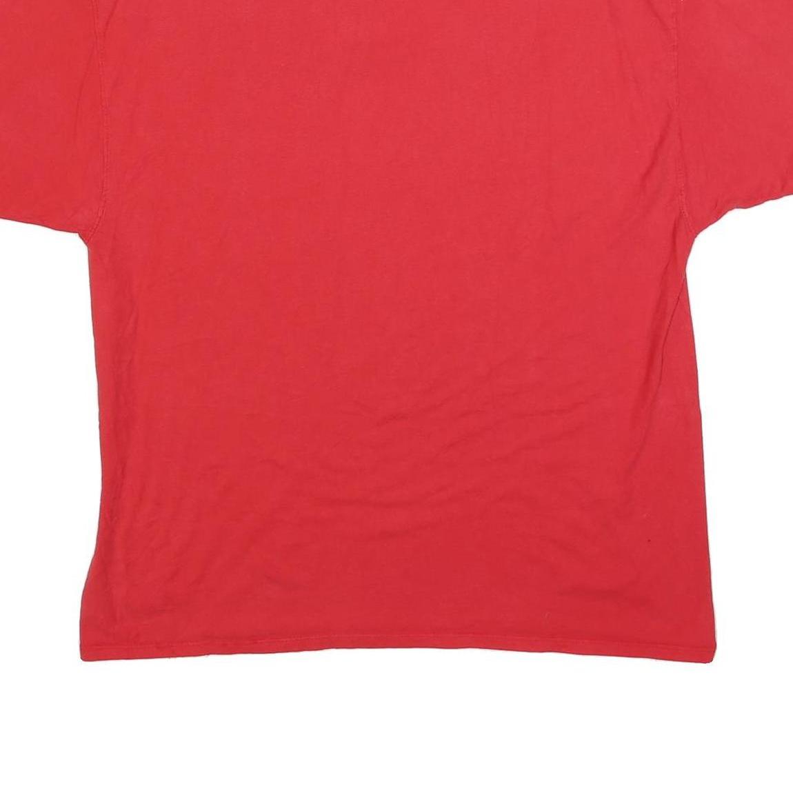 CHAMPION Mens Red XL Graphic T-Shirt Short Sleeve Crew Neck Casual Cotton Blend