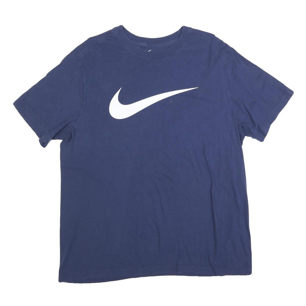 NIKE Mens Blue T-Shirt M Short Sleeve Crew Neck Cotton Blend Graphic Print