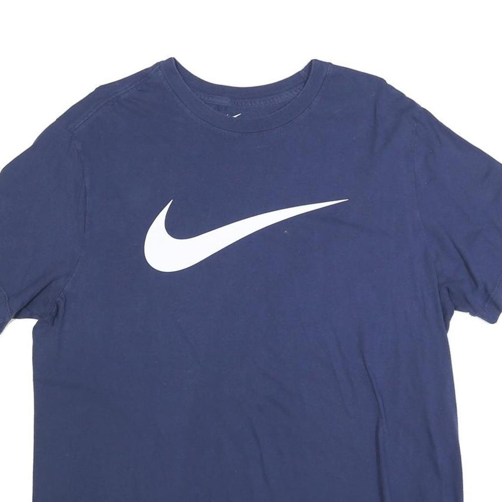 NIKE Mens Blue T-Shirt M Short Sleeve Crew Neck Cotton Blend Graphic Print