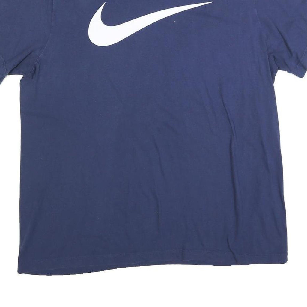 NIKE Mens Blue T-Shirt M Short Sleeve Crew Neck Cotton Blend Graphic Print