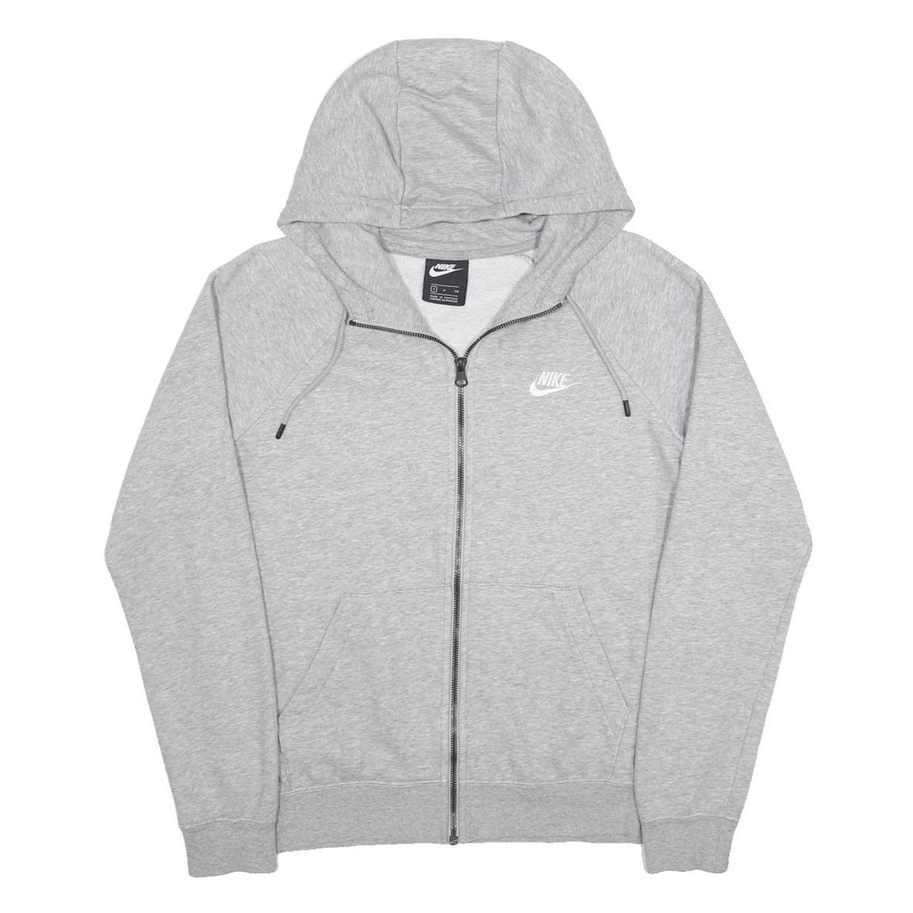 NIKE Mens Grey Full Zip Hoodie S Casual Cotton Blend Lightweight