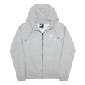 NIKE Mens Grey Full Zip Hoodie S Casual Cotton Blend Lightweight