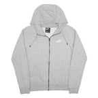 NIKE Mens Grey Full Zip Hoodie S Casual Cotton Blend Lightweight