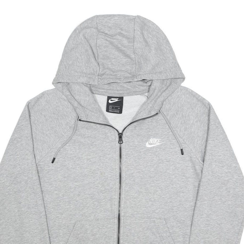 NIKE Mens Grey Full Zip Hoodie S Casual Cotton Blend Lightweight