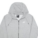 NIKE Mens Grey Full Zip Hoodie S Casual Cotton Blend Lightweight